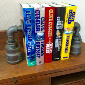 Industrial Black Pipe Bookends, Urban, Loft, Steampunk Style, 1 Pair (2 Bookends) Hand Made In USA, SALE PRICED!!