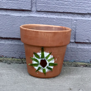 Flower Pot with Recycled Glass