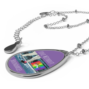 Love Without Boundaries, LGBTQ Necklace, LGBT Gift, Gay Pride Gifts with Free Shipping