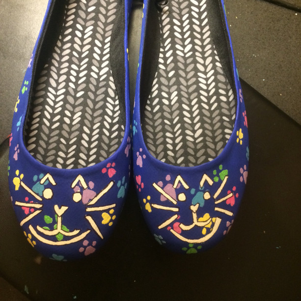Handpainted Cat Shoes