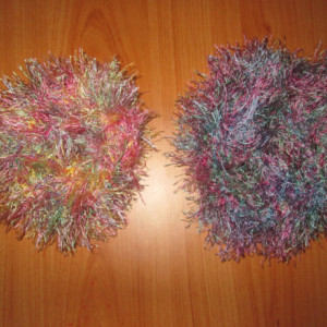 Hand Knit Scrunchies- Confetti and Tropical
