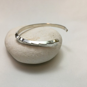Silver Filed Ridge Bracelet—Size 6.75 to 7