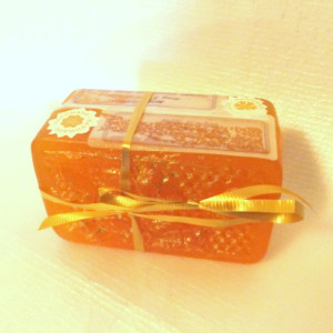 Natural Soaps ~ Honey & Olive Oil Soaps with Bath Pouf & Gift Box