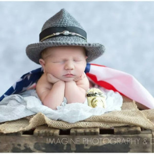 State Trooper baby hat - State trooper gift - state trooper baby shower - state trooper photo prop - state trooper costume