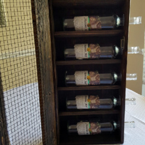 Handcrafted Wine Cabinet with Dark Walnut Finish, Wine Storage, Wine Rack