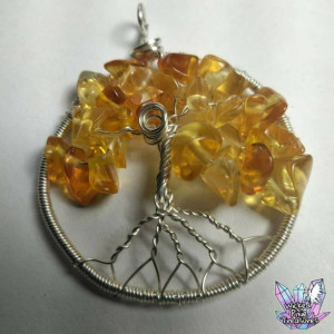 Citrine Tree of Life Pendant / Citrine pendant /Nature Jewelry / Gemstone Tree / Tree Pendant / Hippie Jewelry /Festival Pendant