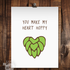 Hoppy Heart Beer Poster