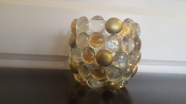 Glass Bead Candle Holder- Single