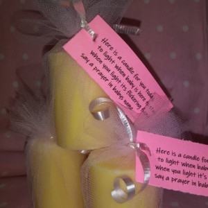6 pack of vanilla candles with prayer saying, gifts 