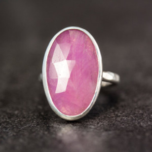 Rose Cut Pink Sapphire Statement Ring