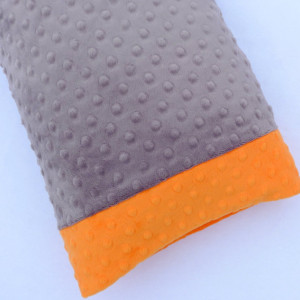 Gray Orange Pillowcase - Travel Pillowcase - Minky Pillowcase - Kids Gift - 12x16 Pillowcase - Pillow Cover - Unisex Gift - kids bedding