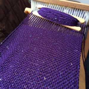 purple sparkle: handwoven scarf