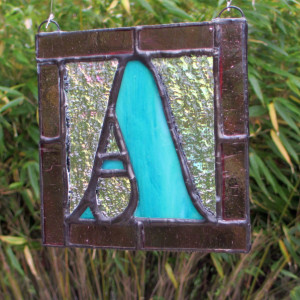 4" x 4" Capital Letter Stained Glass Hanging