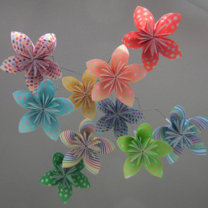 Whimsical Rainbow Flower Mobile, Origami Flower Mobile, Flower Mobile, Nursery Mobile, Baby Mobile, Flower Decor, Nursery Decor, Girl Decor