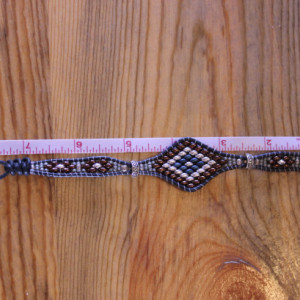 Cedar Trail Bead Works: hand beaded White Picasso Hibiscus Bracelet