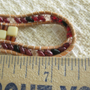 Leather beaded cuff bracelet in multi color Wrap bracelet, designer look