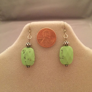 Lime Green Jasper with Real Sterling Silver Earrings