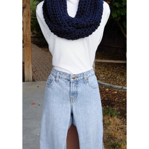 Dark Navy Blue INFINITY SCARF Women's Extra Soft Loop Solid Blue Cowl, Crochet Knit Warm Winter Lightweight Endless Circle..Ready to Ship in 3 Days