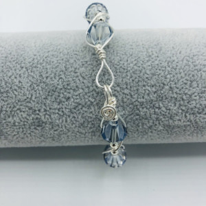 Silver and Periwinkle Crystal Bracelet 