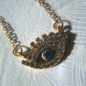 Evil Eye Necklace Crystal Pave