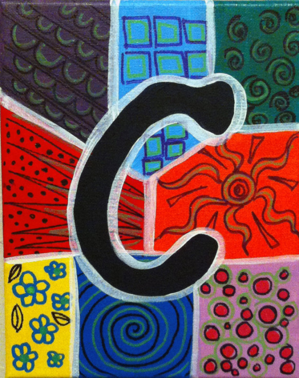 ALPHABET LETTER "C" - Greeting Card By Artist A.V.Apostle