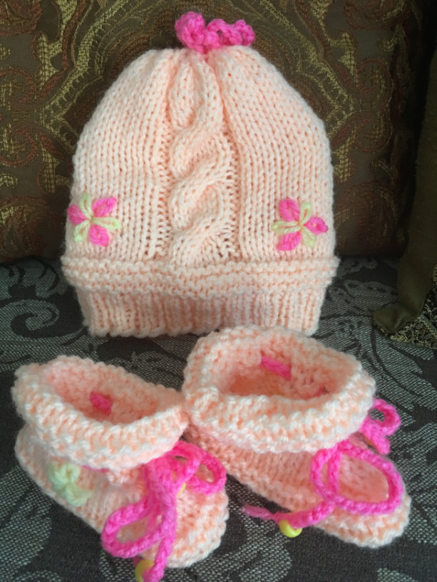 Baby Hat and Bootie Set