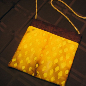 Snap Shopping Purse in Shades of Yellow and Brown