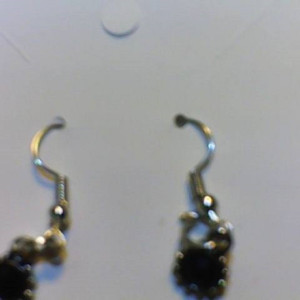Silver and Black in color earrings. Homemade Jewelry
