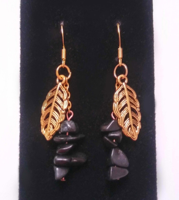 Gold Leaf Jasper Earrings
