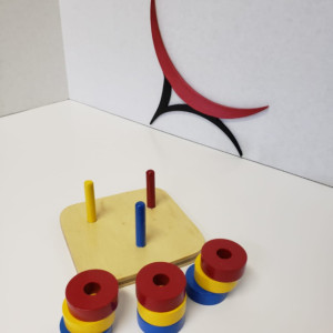 Montessori Colored Rings on Colored Vertical Dowel - CD101