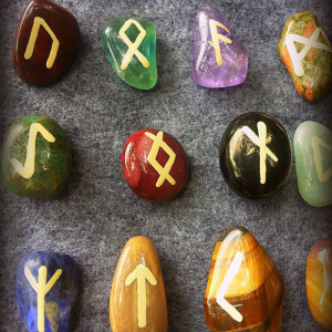 Rune Set: Elder Futhark-Handpainted-Semi Precious Gemstones-Lapis, jade, quartz,hematite, and more
