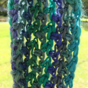 Colorful Tidal Scarf, blue Scarf, green Scarf, teal scarf, yarn, gift, winter scarf, crochet, crocheted, fashion accessory, fashion, winter