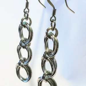 Dangle Earrings Tri-Mobius Chainmaille Jewelry