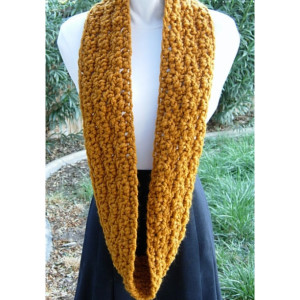 INFINITY SCARF Loop Cowl Butterscotch Dark Yellow Orange, Color Options, Bulky Chunky Soft Wool Blend Crochet Knit Circle..Ready to Ship in 3 Days
