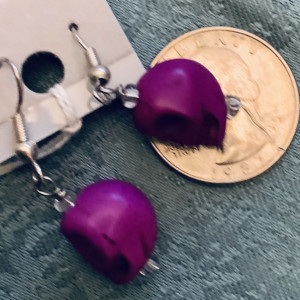 Purple Skull Earrings 