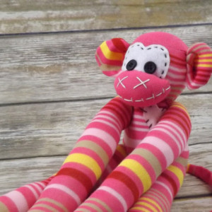 Sock monkey : Laura ~ The original handmade plush animal made by Chiki Monkeys