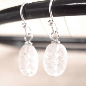 Earrings Clear Color Oval Glass Beads Handmade Summer Looks Like Frosting Ice Drop Dangle Fish Hook Jewelry Accessory Candy