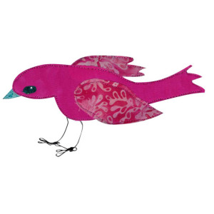 pink fabric song bird