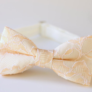 Peachy Fairytale Bow Tie - Peach Bow Tie - Peach Ivory Bow Tie - Peach Lace Bow Tie - Mens Peach Bow Tie - Kids Bow Tie - Groom Bow Tie