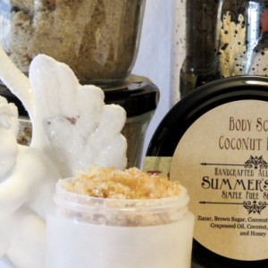 Summer's Skin Coconut Bliss Sugar Scrub, All Natural, Handcrafted