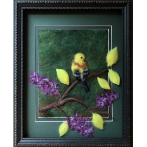 Wool Painting "Oriole"