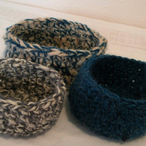 Nesting bowls / yarn nesting bowls / crochet nesting bowls / stacked bowls / bowls / wool bowls / nursery bowls/ stackable bowl set