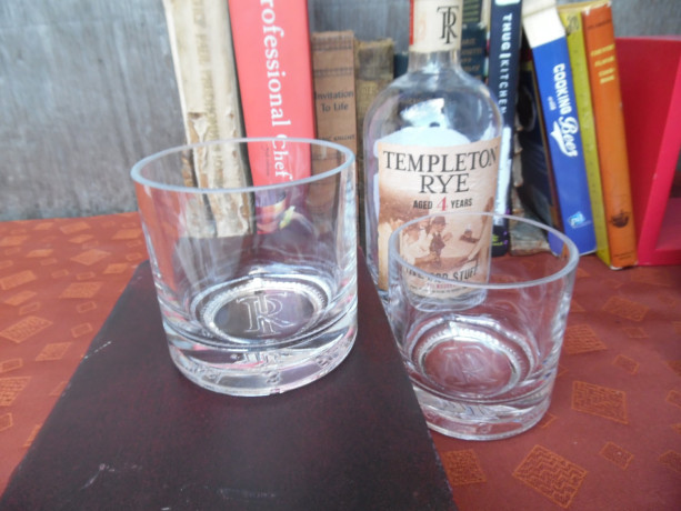 Templeton Rye Whiskey Bottle Upcycled Old Fashion Glasses, Set of  (2) 
