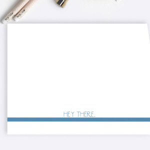 Custom Note Cards - Original - Set of 6 - Blank Inside - Blue & White