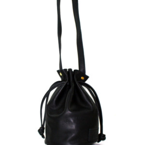 Black Leather Ditty Bag, leather crossbody, women's bucket bag