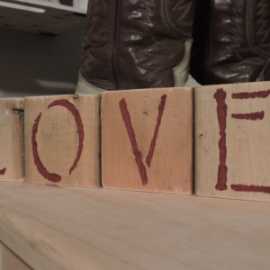 LOVE Natural Wood Shelf Blocks