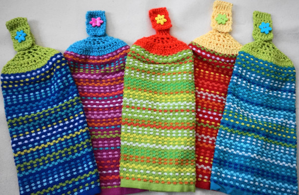 Fiesta Greetings Crochet Top Kitchen Towels, Choose Color