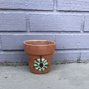 Flower Pot with Recycled Glass