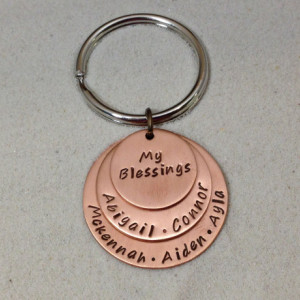 Gift for mom | Grandmother Gift | Friend Gift | New Mom Jewelry | Birthday Gift | My Blessings Family Keychain