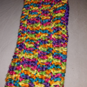 Bright Fingerless Gloves-Crocheted